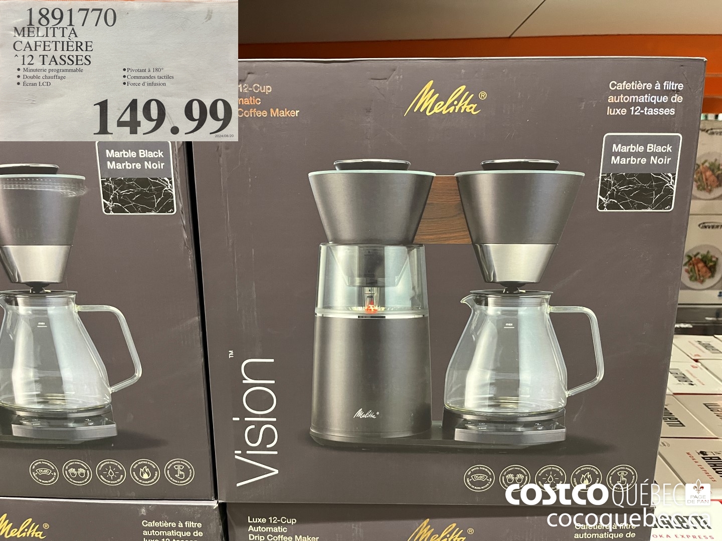 1891770 MELITTA CAFETIERE  $149.99