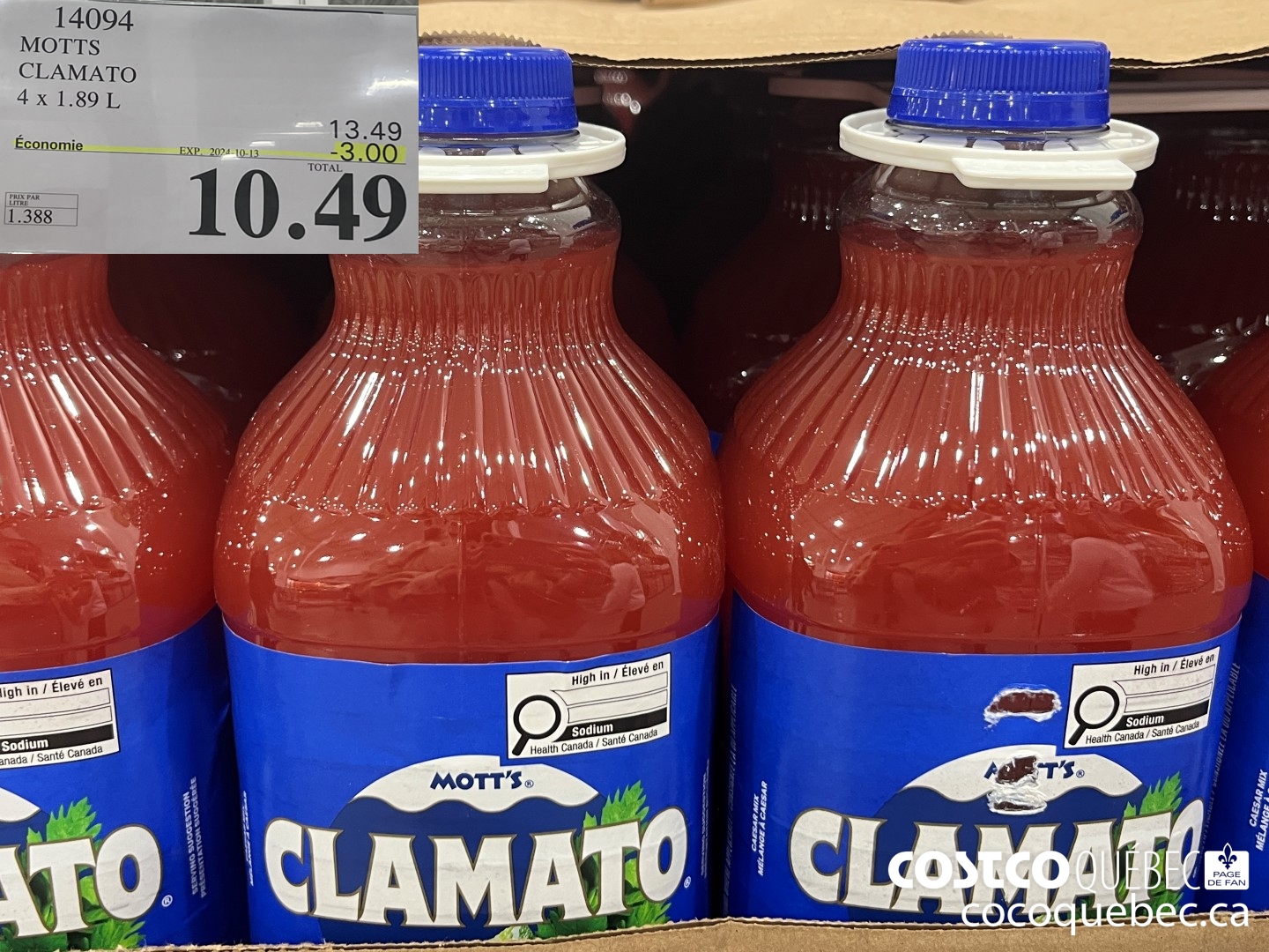 14094 MOTTS CLAMATO  ($3.00 INSTANT SAVINGS EXPIRES ON 2024-10-13) $10.49