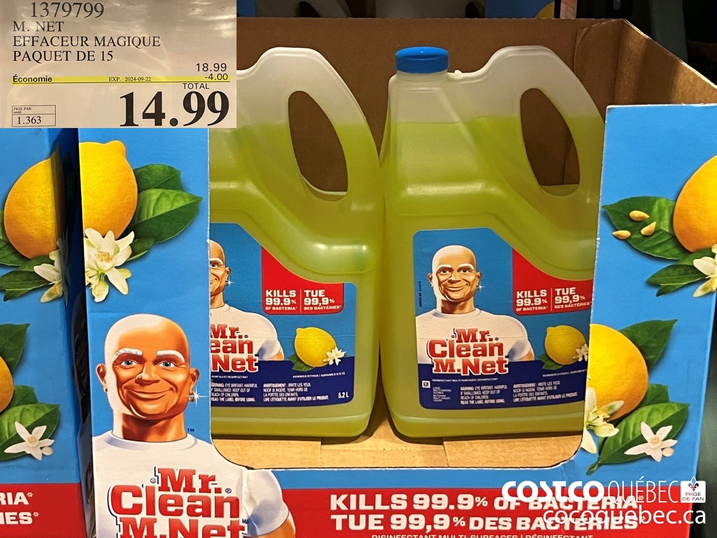 1379799 M. NET EFFACEUR MAGIQUE PAQUET DE 15  ($4.00 INSTANT SAVINGS EXPIRES ON 2024-09-22) $14.99