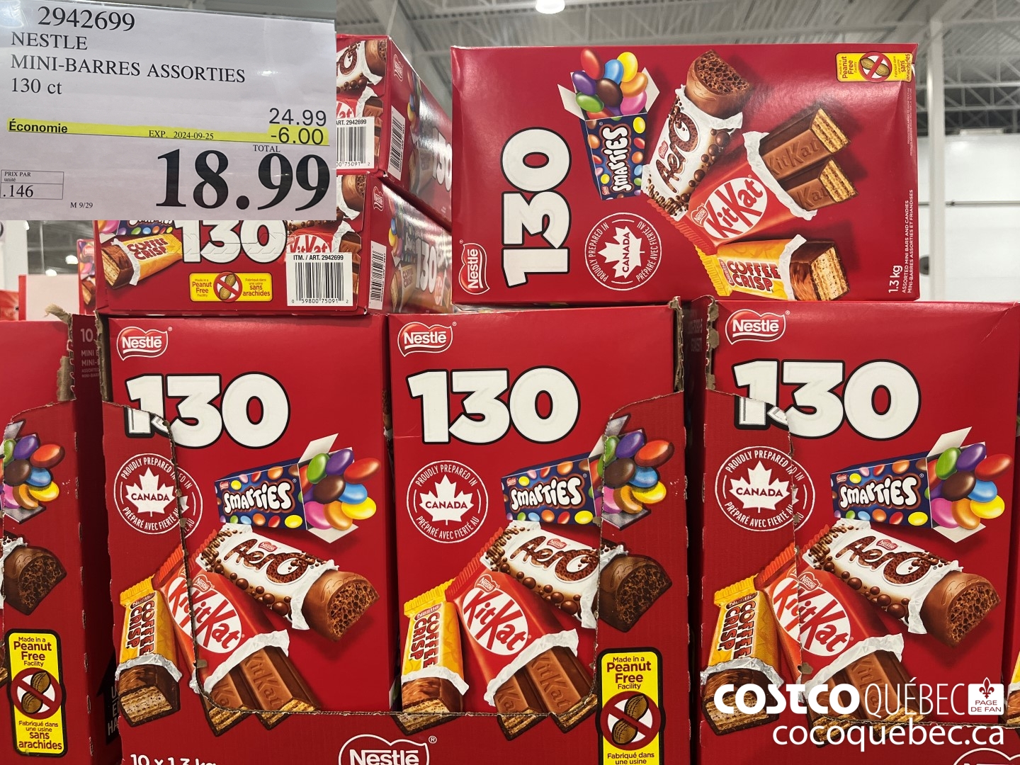 2942699 NESTLE MINI-BARRES ASSORTIES 130 ct  ($6.00 INSTANT SAVINGS EXPIRES ON 2024-09-25) $18.99