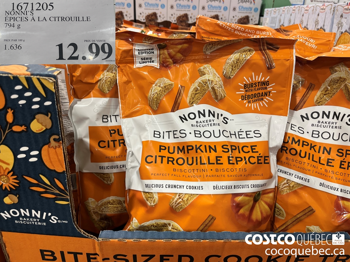 1671205 NONNI'S EPICES A LA CITROUILLE 794 g  $12.99