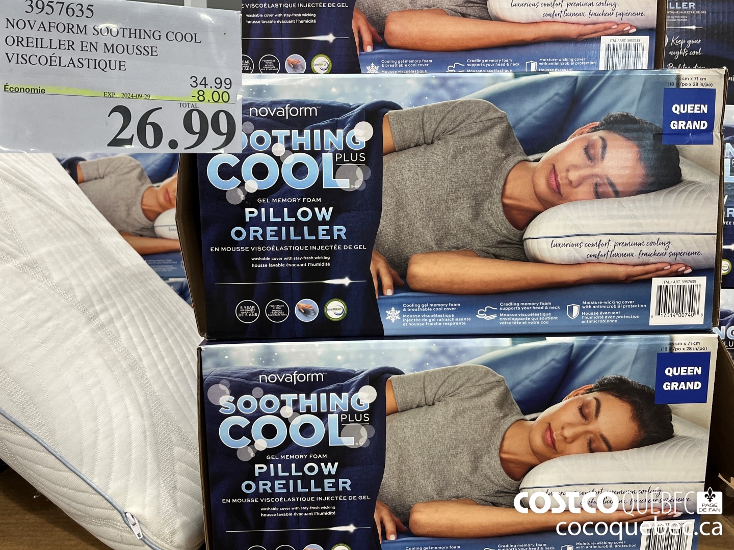 5957635 NOVAFORM SOUTHING COOL OREILLER EN MOUSSE VISCOELASTIQUE  ($8.00 INSTANT SAVINGS EXPIRES ON 2024-09-29) $26.99