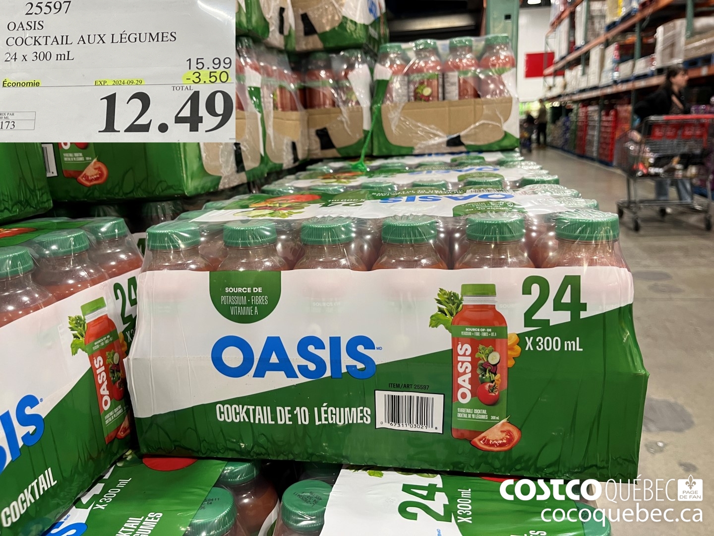 25997 OASIS COCKTAIL AUX LEGUMES  ($3.50 INSTANT SAVINGS EXPIRES ON 2024-09-29) $12.49