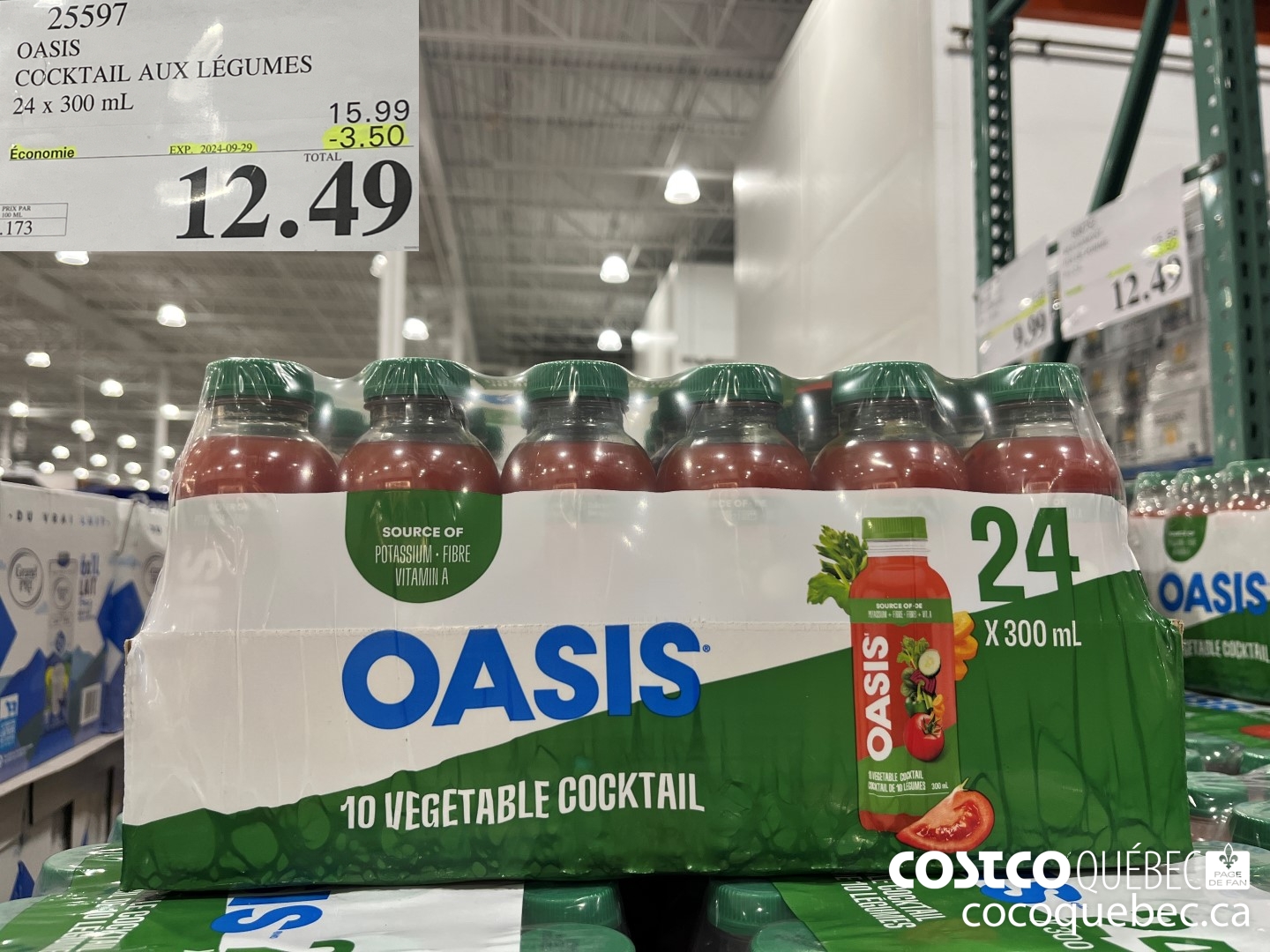 25597 OASIS : COCKTAIL AUX LEGUMES | 24 x 300 mL  ($3.50 INSTANT SAVINGS EXPIRES ON 2024-09-29) $12.49