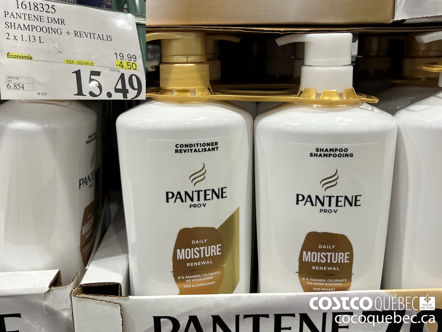 1618325 PANTENE DMR SHAMPOING/REVITALISANT  ($4.50 INSTANT SAVINGS EXPIRES ON 2024-09-29) $15.49