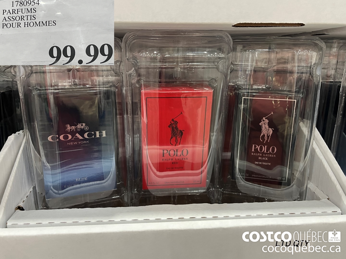 1780954 PARFUMS ASSORTIS POUR HOMMES  $99.99