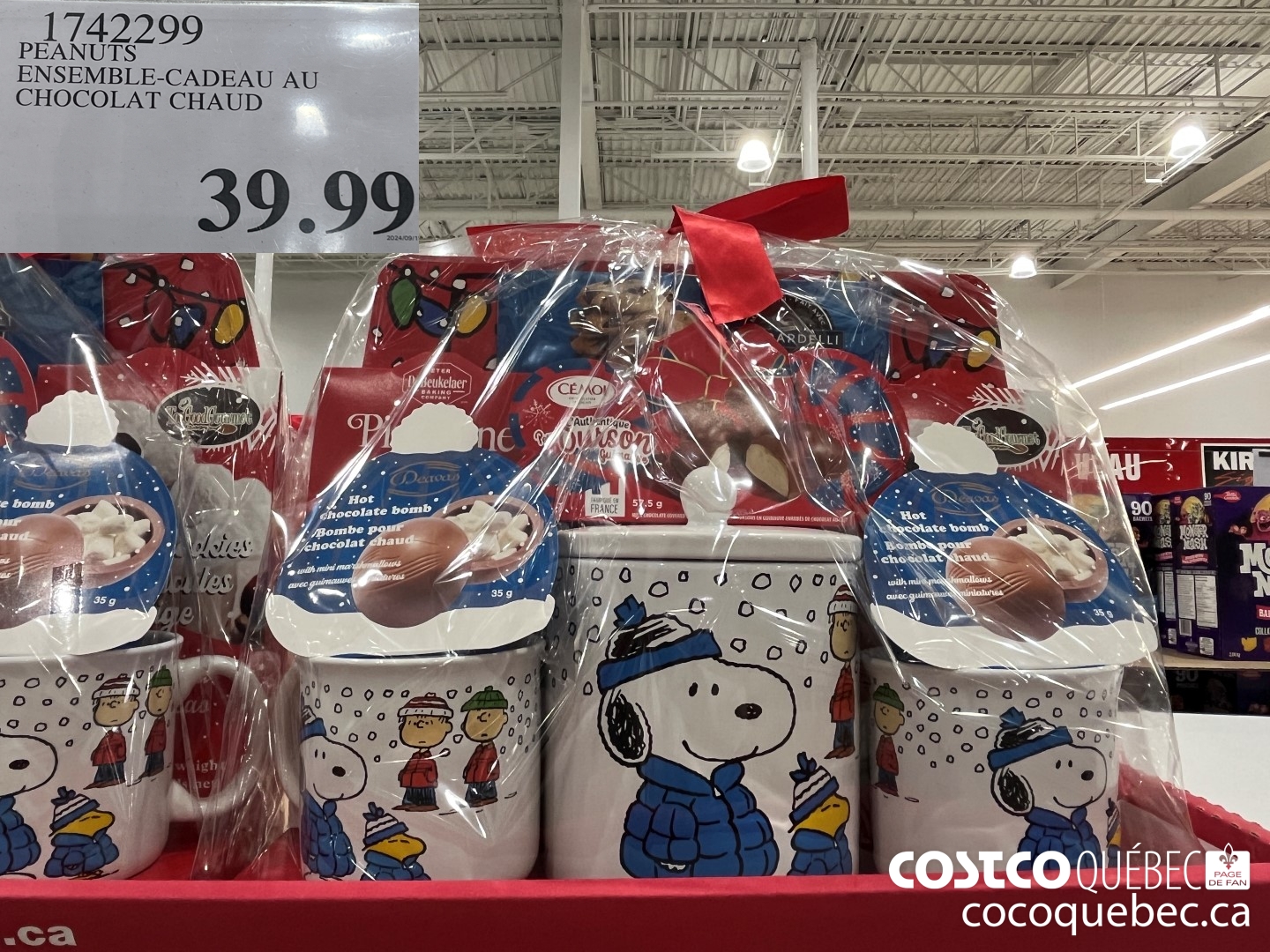 1742299 PEANUTS ENSEMBLE-CADEAU CHOCOLAT CHAUD $39.99