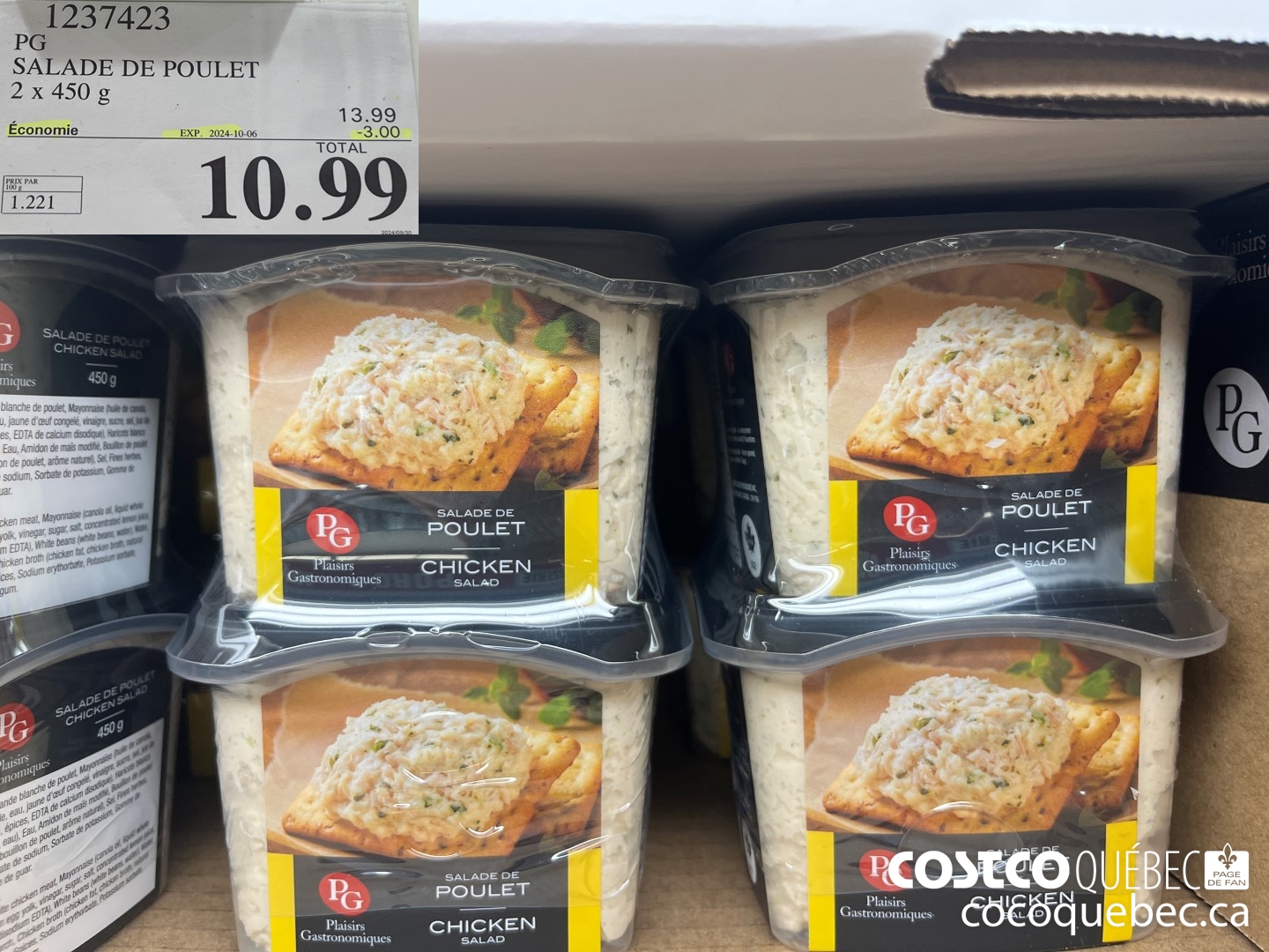 1237423 PG SALADE DE POULET 2 x 450 g  ($3.00 INSTANT SAVINGS EXPIRES ON 2024-10-06) $10.99