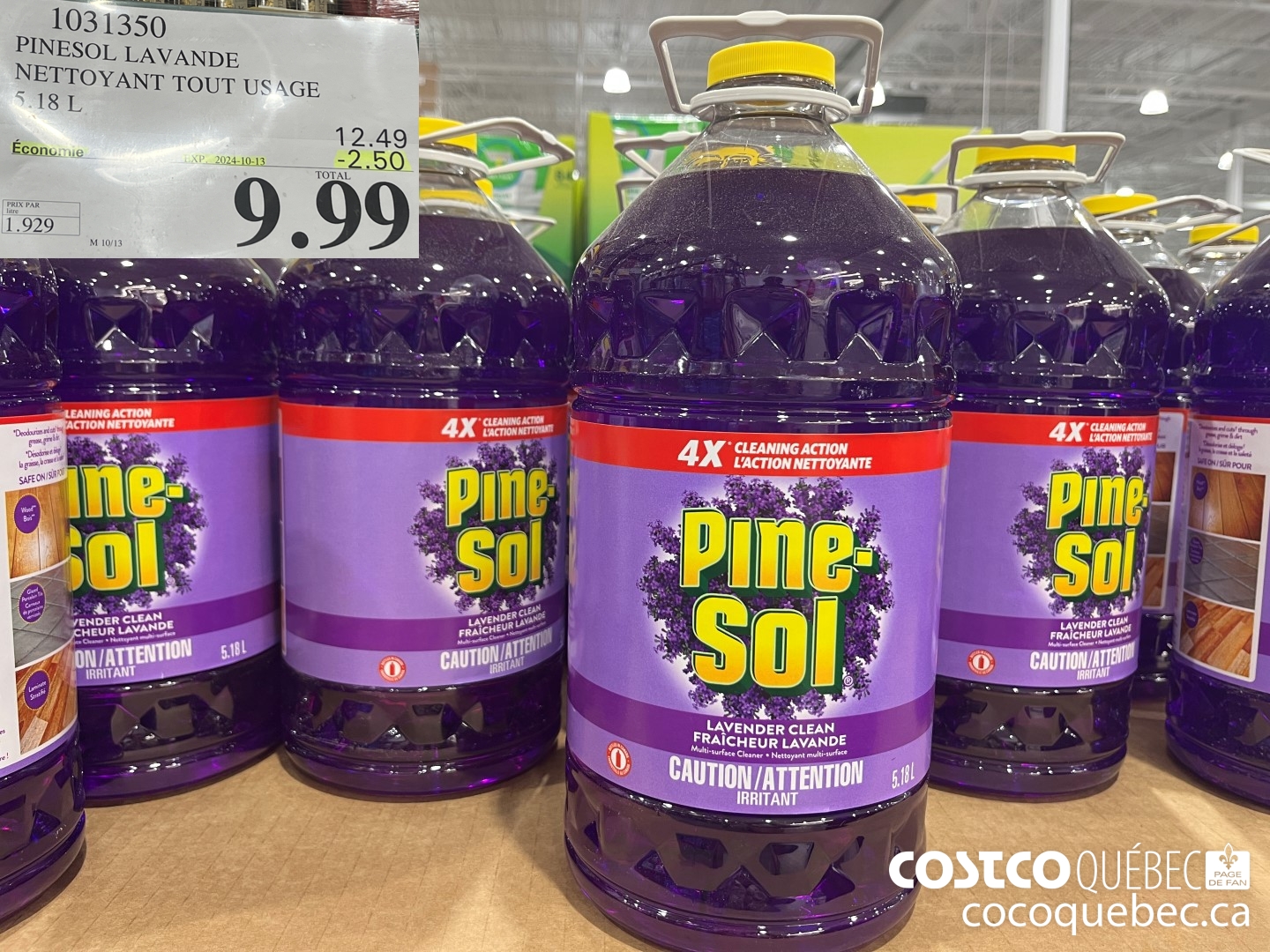 1031350 PINESOL LAVANDE NETTOYANT TOUT USAGE  ($2.50 INSTANT SAVINGS EXPIRES ON 2024-10-13) $9.99