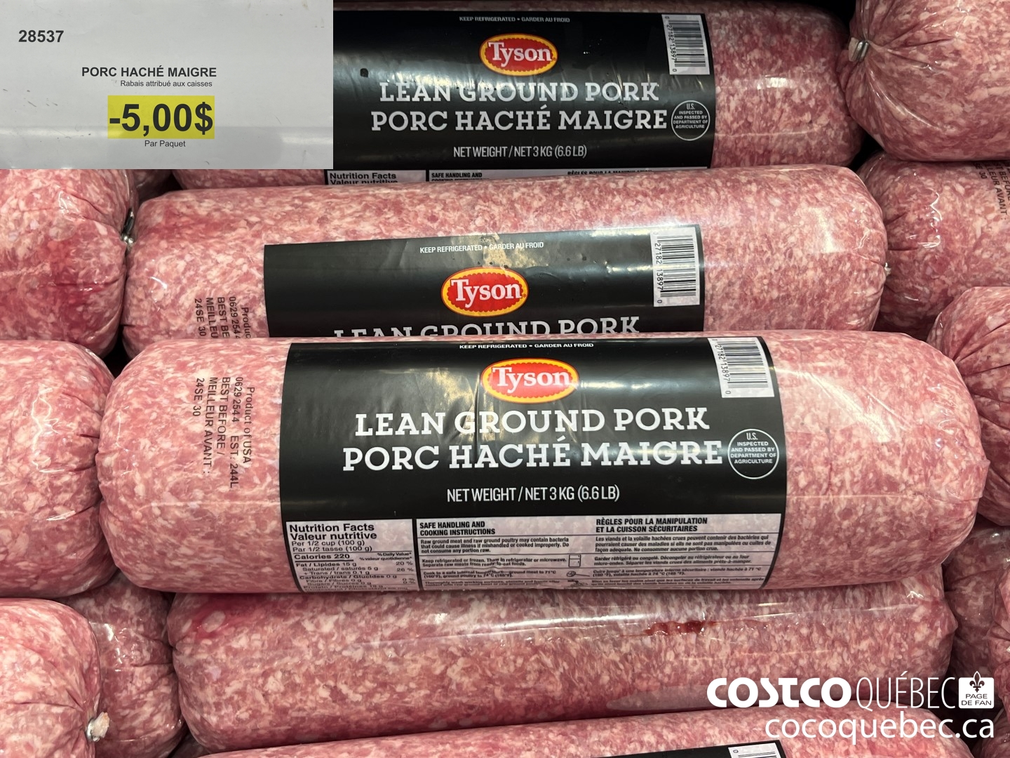 28537 PORC HACHE MAIGRE  ($5.00 INSTANT SAVINGS)
