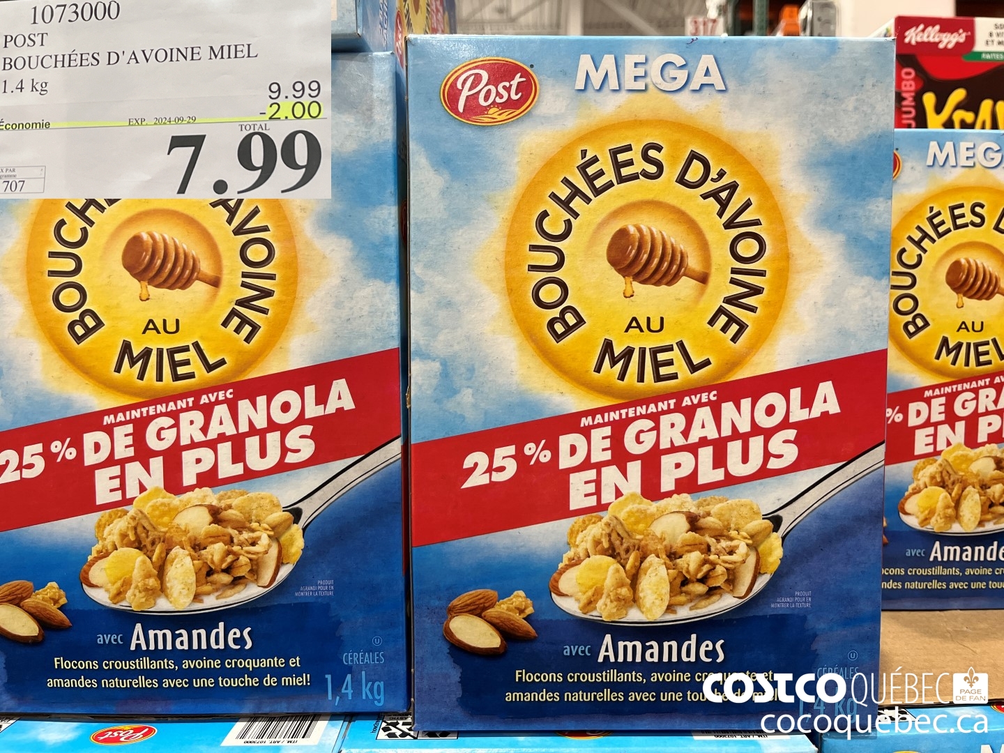1073000 POST BOUCHEES D'AVOINE MIEL 1.4 kg  ($2.00 INSTANT SAVINGS EXPIRES ON 2024-09-29) $7.99