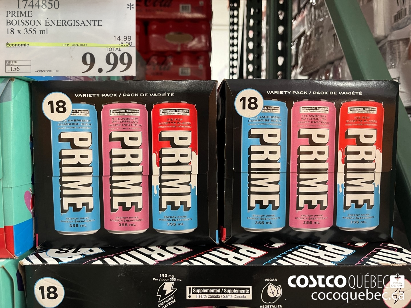 1744580 PRIME BOISSON ENERGISANTE 18 x 355 ml  ($5.00 INSTANT SAVINGS EXPIRES ON 2024-10-13) $9.99