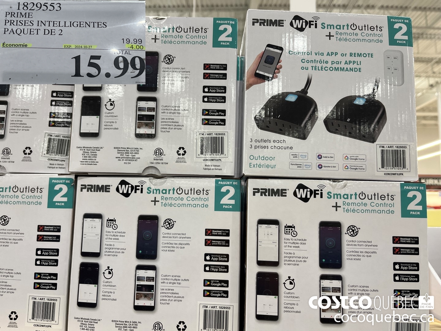 1829553 PRIME PRISES INTELLIGENTES PAQUET DE 2  ($4.00 INSTANT SAVINGS EXPIRES ON 2024-10-27) $15.99