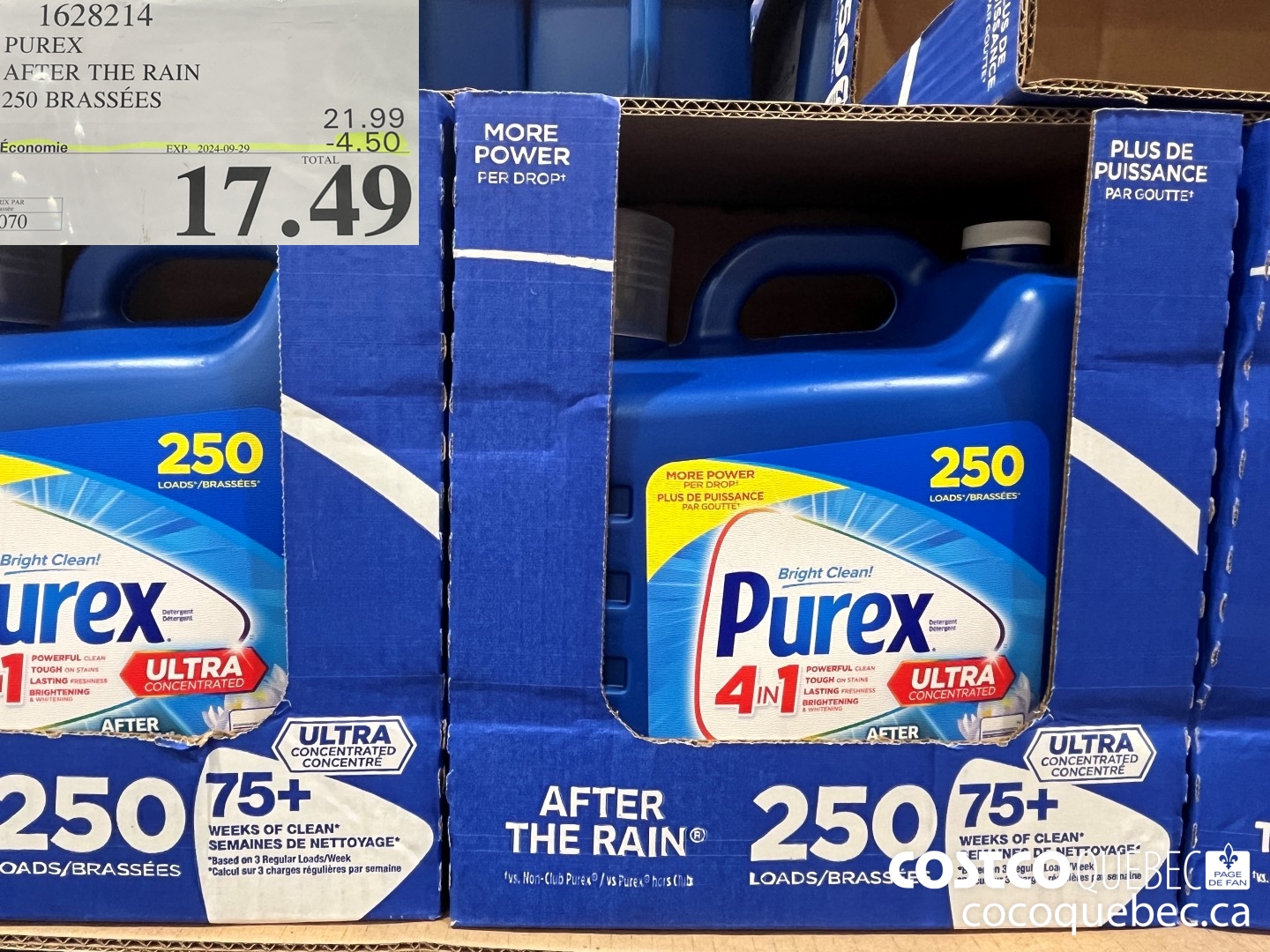 1628214 PUREX AFTER THE RAIN 250 BRASSEES ($4.50 INSTANT SAVINGS EXPIRES ON 2024-09-29) $17.49