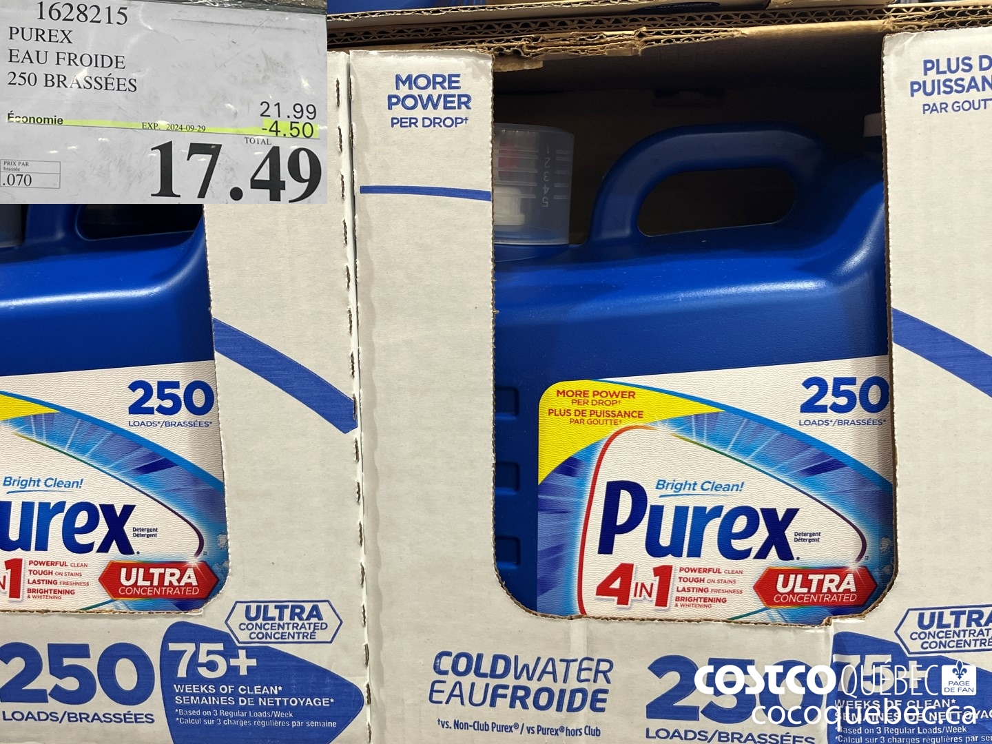 1628215 PUREX EAU FROIDE E250 BRASSEES  ($4.50 INSTANT SAVINGS EXPIRES ON 2024-09-29) $17.49