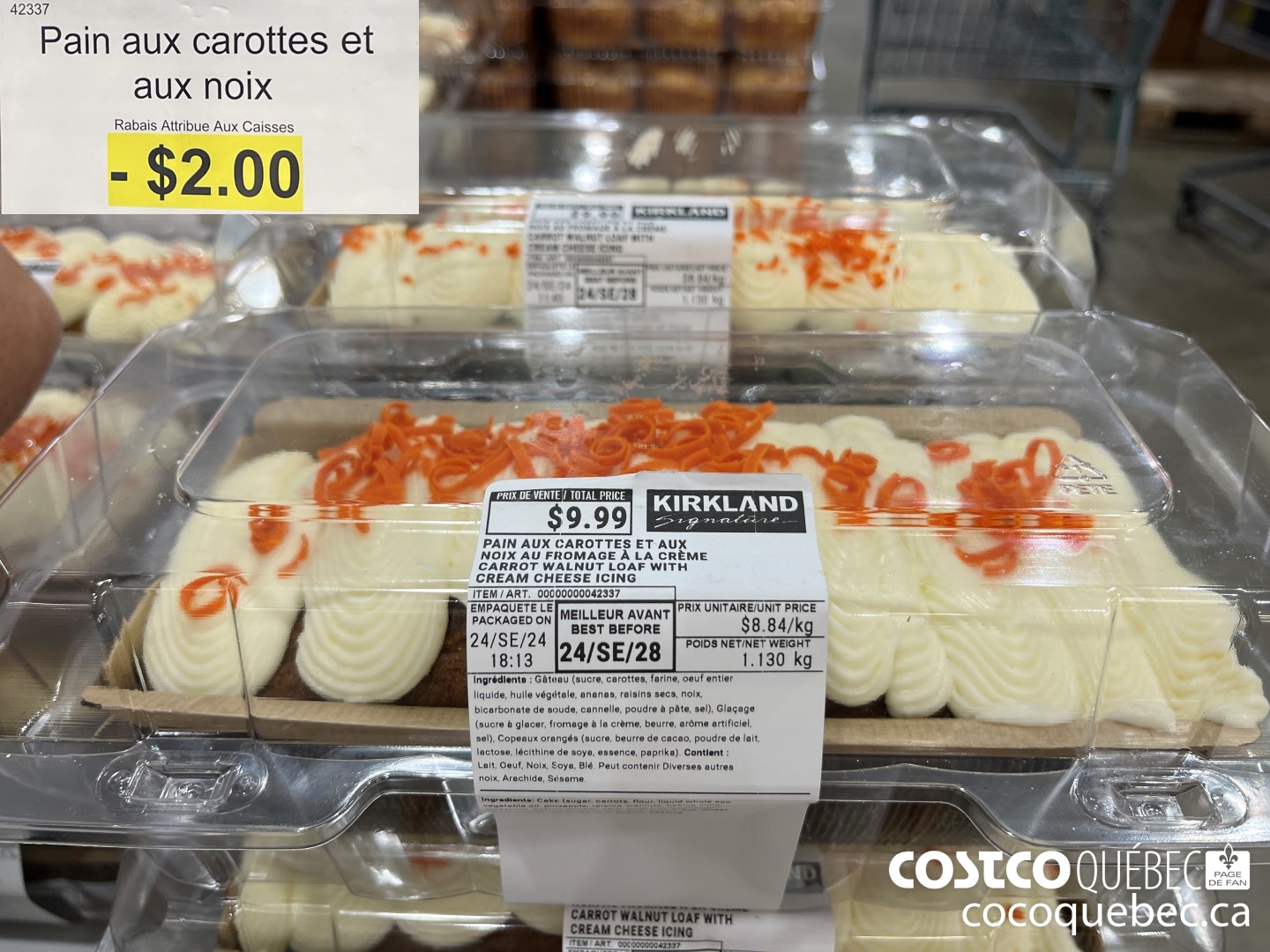 42377 Pain aux carottes et aux NOIX  ($2.00 INSTANT SAVINGS) $7.99