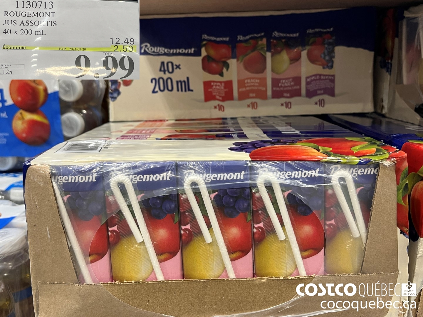 1130713 ROUGEMONT JUS ASSORTIS 40 x 200 mL  2024-09-29D ($2.50 INSTANT SAVINGS EXPIRES ON 2024-09-29) $9.99