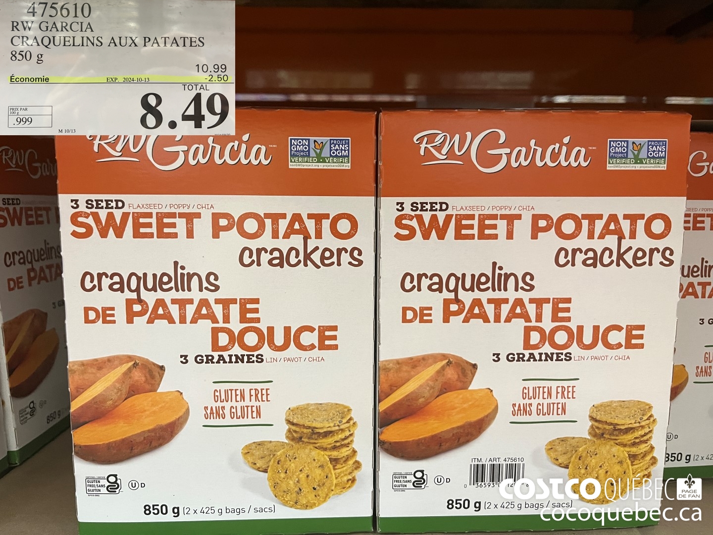 475610 RW GARCIA CRAQUELINS AUX PATATES | 850 g ($2.50 INSTANT SAVINGS EXPIRES ON 2024-10-13) $10.99
