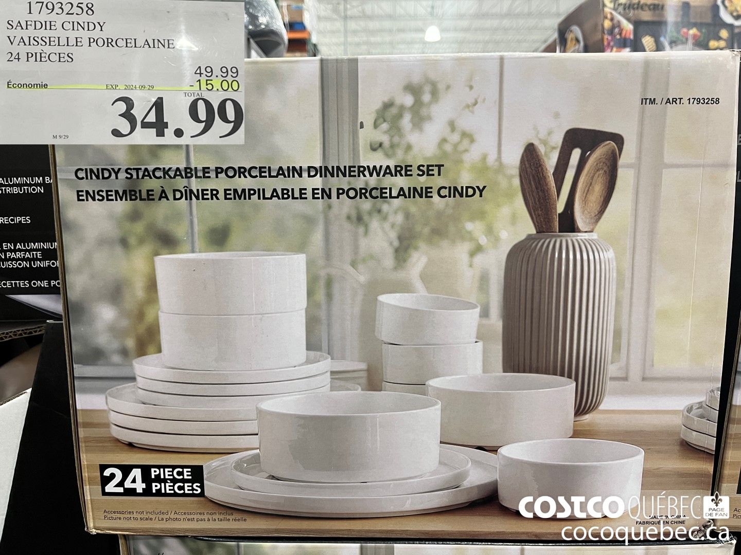 1793258 SAFDIE CINDY VAISSELLE PORCELAINE 24 PIECES  ($15.00 INSTANT SAVINGS EXPIRES ON 2024-09-29) $34.99