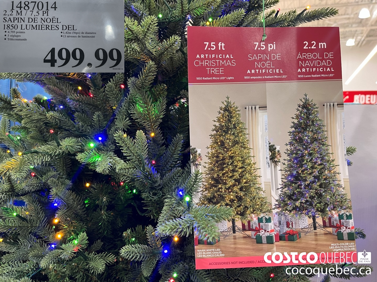 1487014 SAPIN DE NOEL 1850 LUMIERES DEL  $499.99