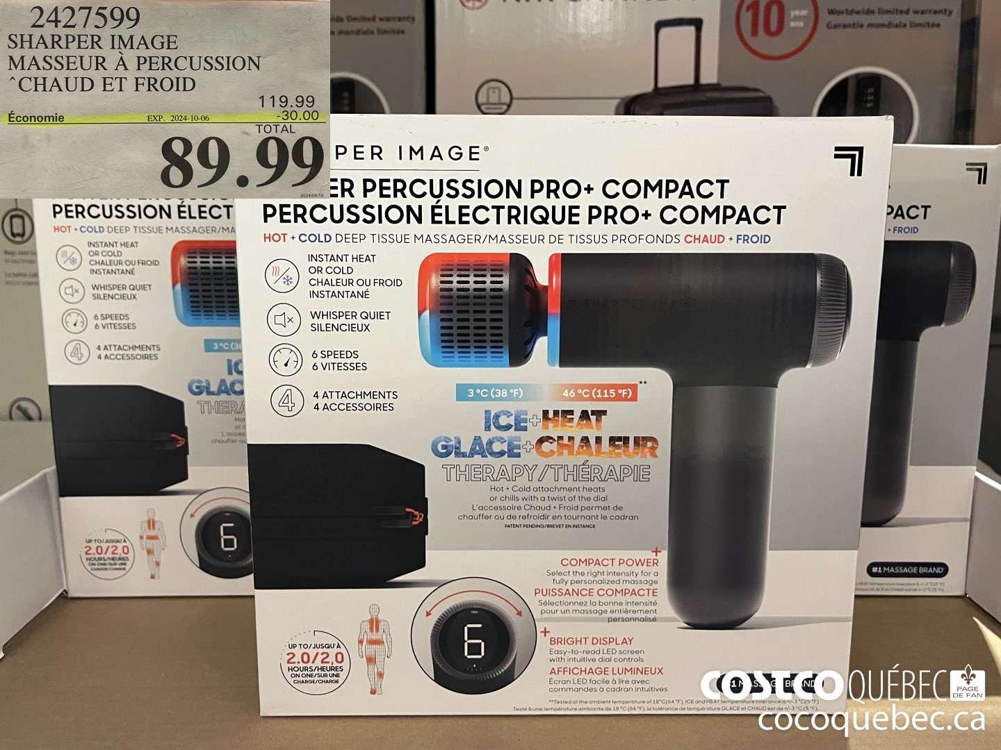 2427599 SHARPER IMAGE MASSEUR A PERCUSSION CHAUD ET FROID  ($30.00 INSTANT SAVINGS EXPIRES ON 2024-10-06) $89.99