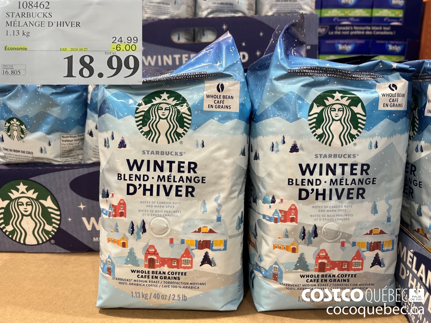 108462 STARBUCKS MELANGE D'HIVER 1.13 KG ($6.00 INSTANT SAVINGS EXPIRES ON 2024-10-27) $18.99
