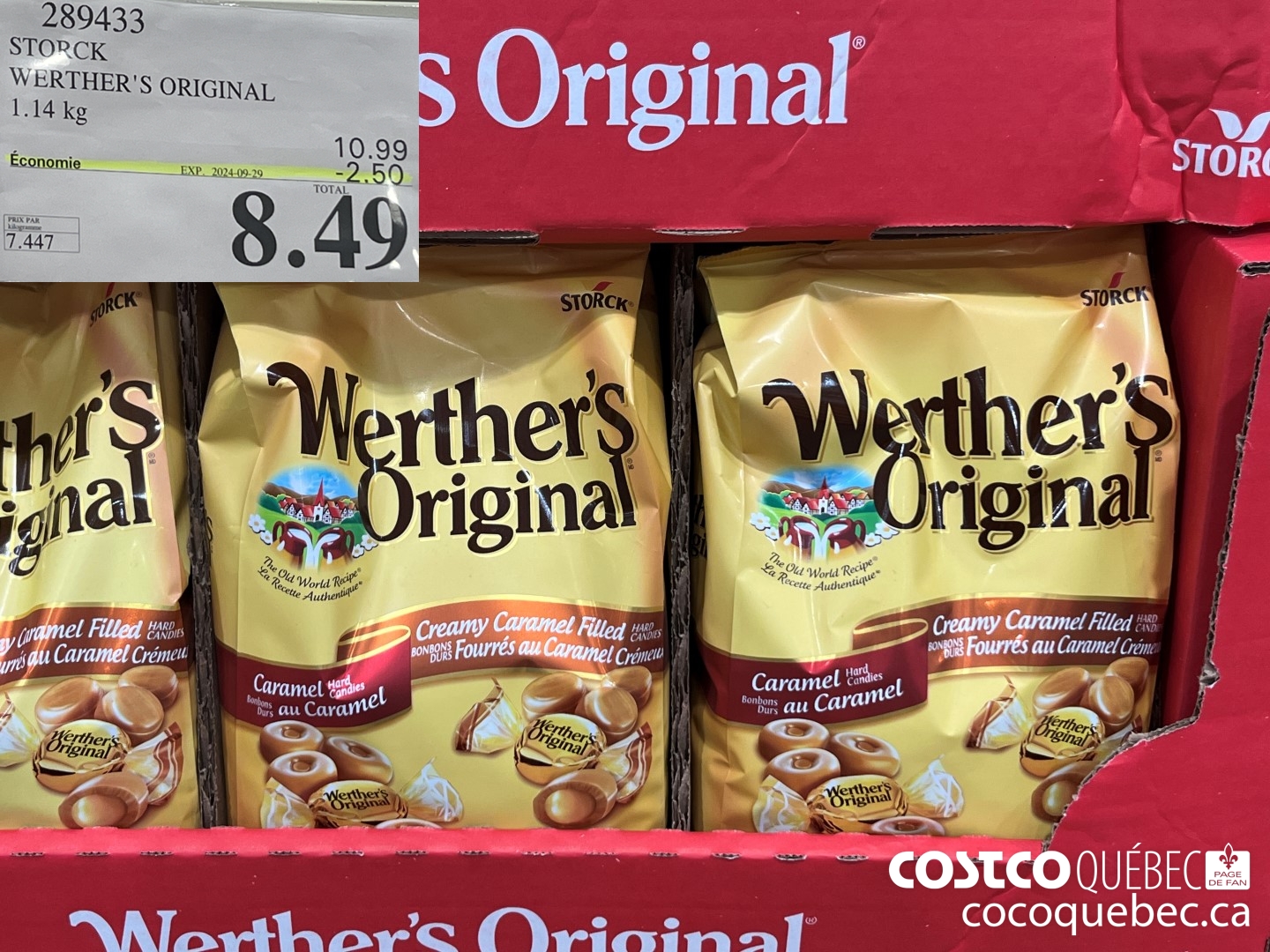 289433 STORCK WERTHER'S ORIGINAL  ($2.50 INSTANT SAVINGS EXPIRES ON 2024-09-29) $8.49