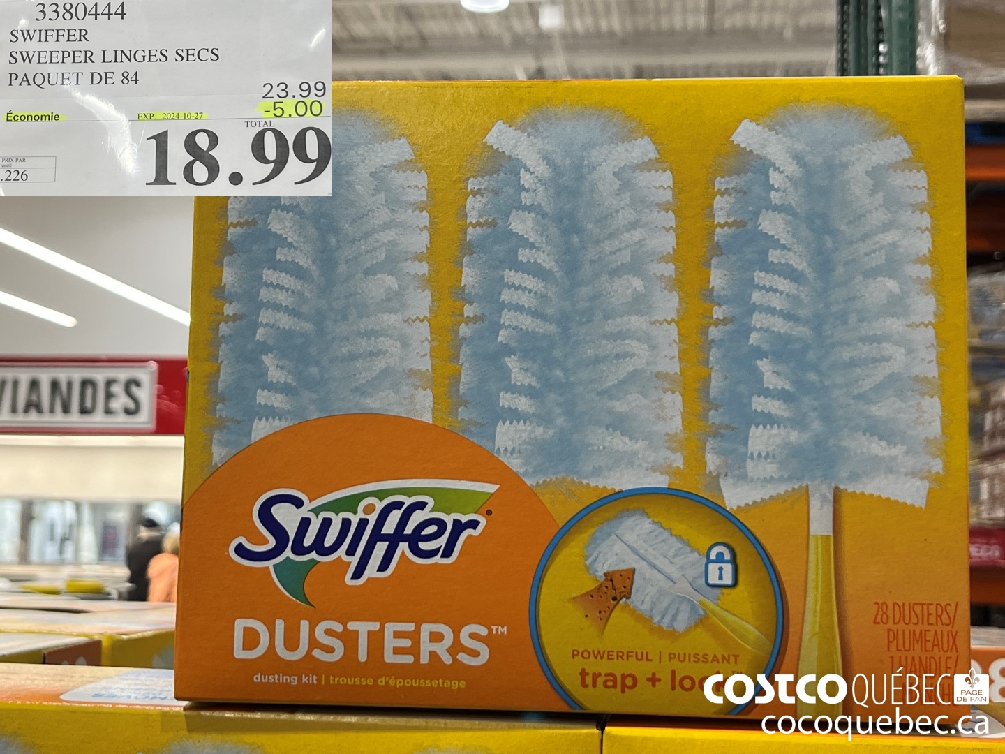 3380444 SWIFFER SWEEPER LINGES SECS PAQUET DE 84 ($5.00 INSTANT SAVINGS EXPIRES ON 2024-10-27) $18.99