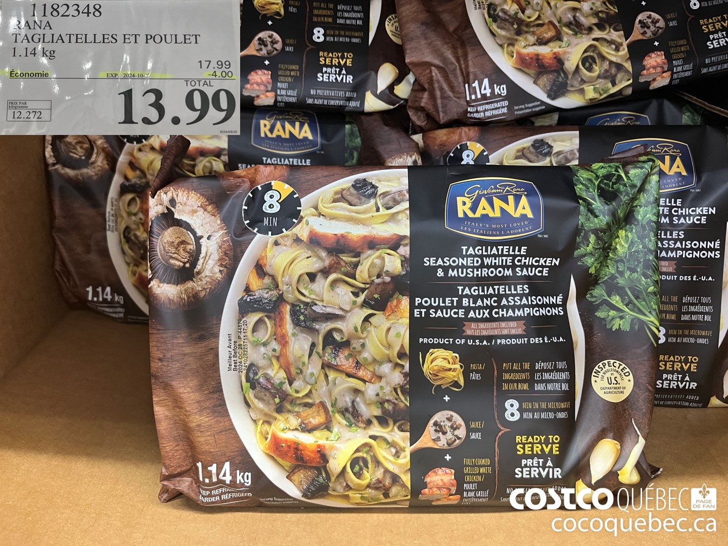 1182348 TAGLIATELLES ET POULET 1.14 kg  ($4.00 INSTANT SAVINGS EXPIRES ON 2024-10-27) $13.99