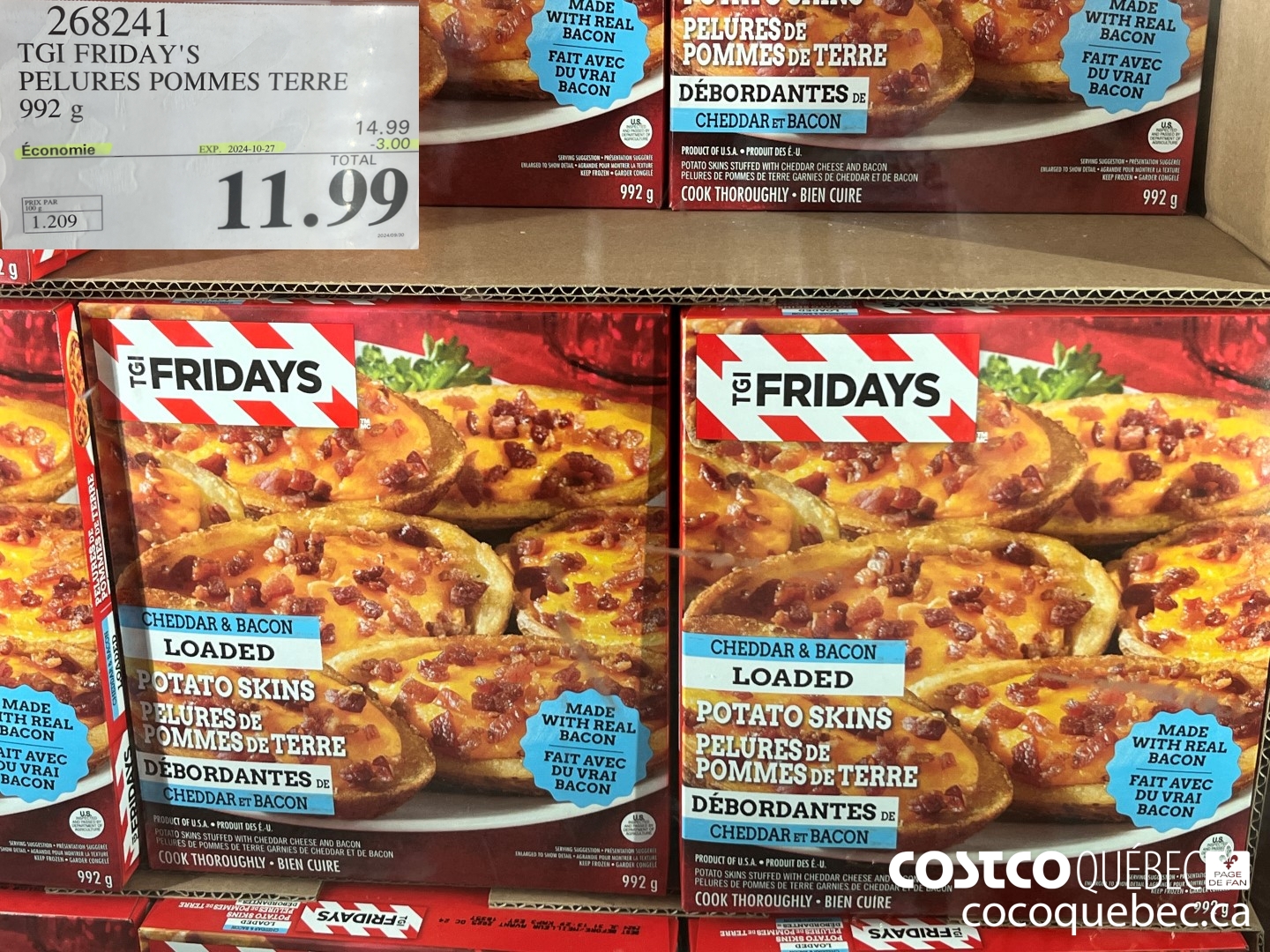 268241 TGI FRIDAY'S PELURES POMMES TERRE 992 g  ($3.00 INSTANT SAVINGS EXPIRES ON 2024-10-27) $11.99