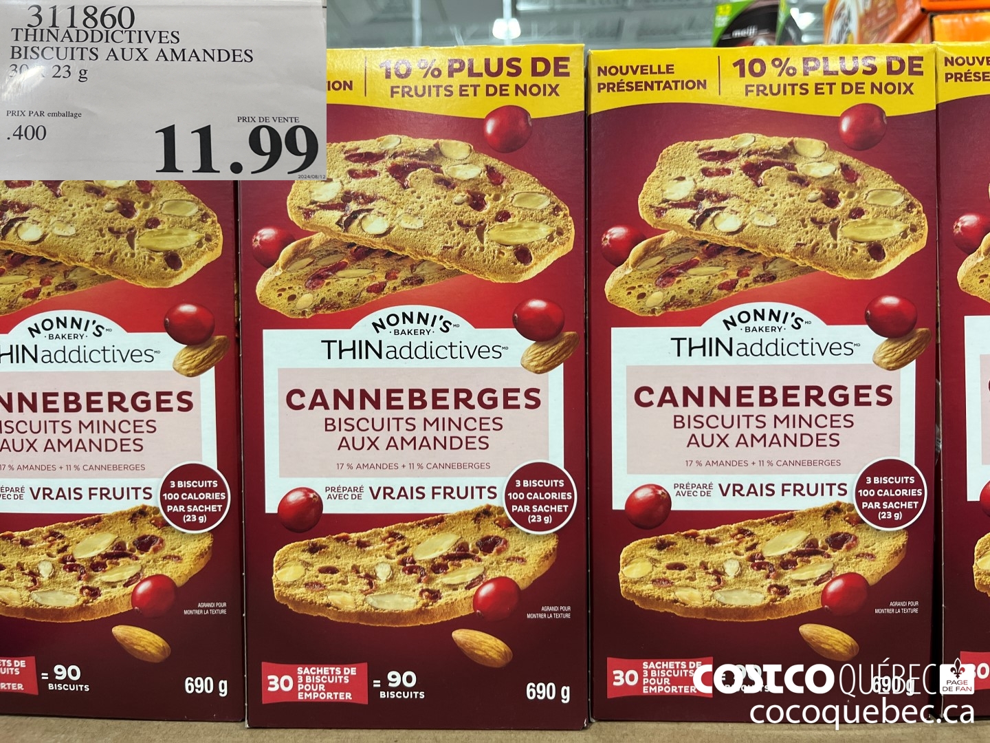 311860 THINADDICTIVES BISCUITS AUX AMANDES 30X23g  $11.99