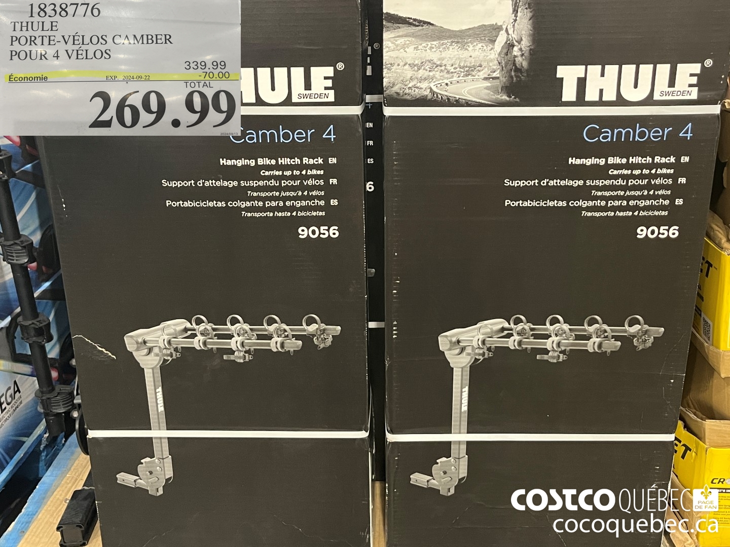 1838776 THULE PORTE-VELOS CAMBER POUR 4 VELOS  ($70.00 INSTANT SAVINGS EXPIRES ON 2024-09-22) $269.99