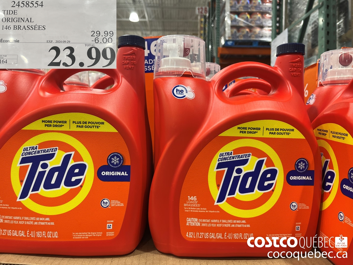 2458554 TIDE ORIGINAL 146 BRASSEES  ($6.00 INSTANT SAVINGS EXPIRES ON 2024-09-29) $23.99
