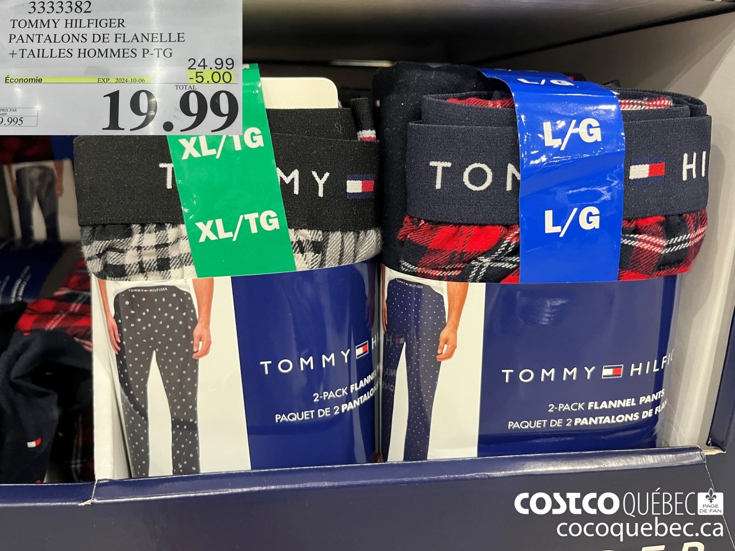 3333382 TOMMY HILFIGER PANTALONS DE FLANELLE TAILLES HOMMES P-TG  ($5.00 INSTANT SAVINGS EXPIRES ON 2024-10-06) $19.99