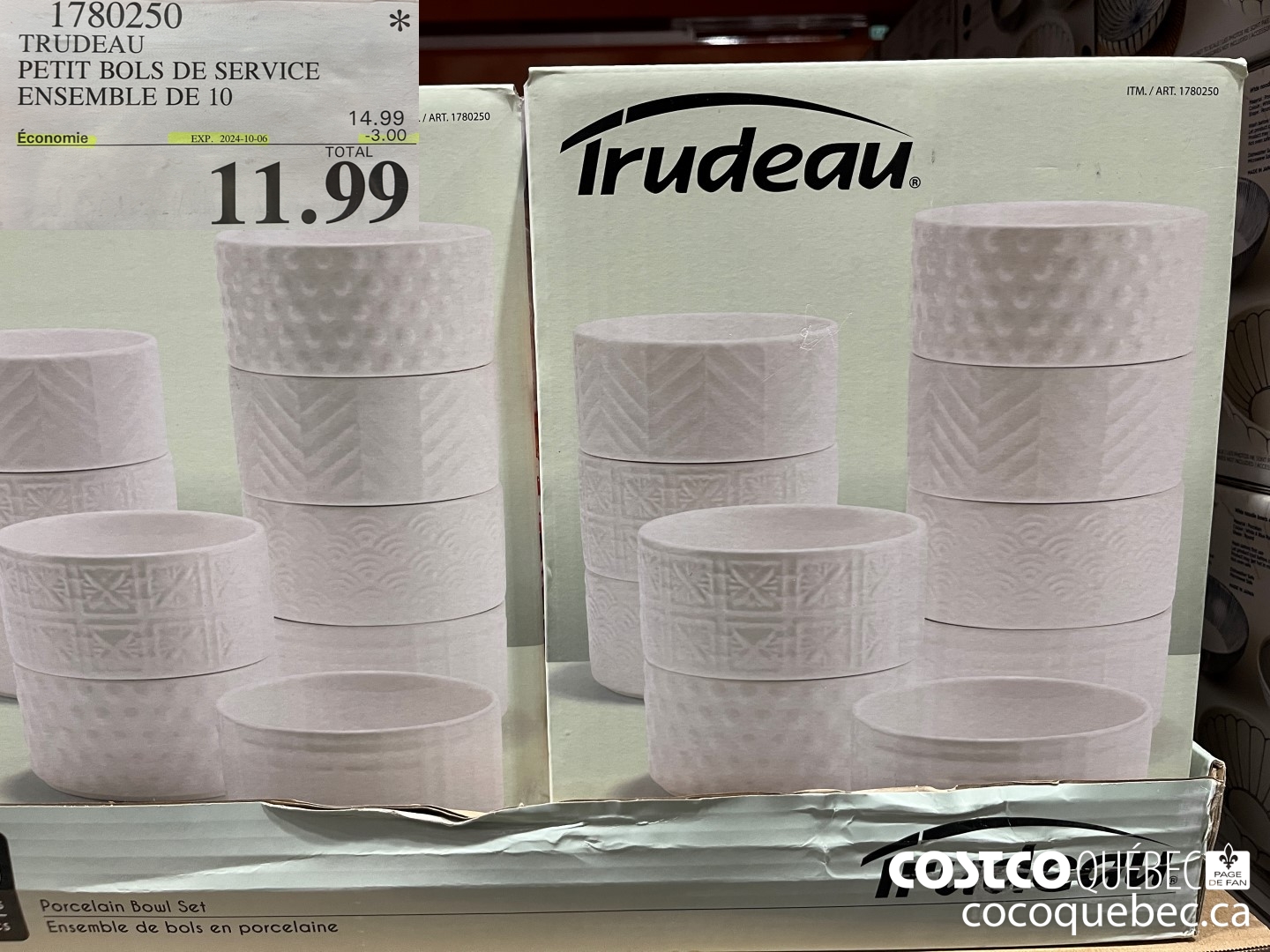 1780250 TRUDEAU PETIT BOLS DE SERVICE ENSEMBLE DE 10  ($3.00 INSTANT SAVINGS EXPIRES ON 2024-10-06) $11.99