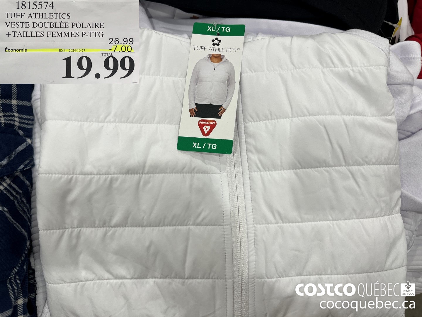 1815574 TUFF ATHLETICS VESTE DOUBLEE POLAIRE TAILLES FEMMES P-TTG  ($7.00 INSTANT SAVINGS EXPIRES ON 2024-10-27) $19.99