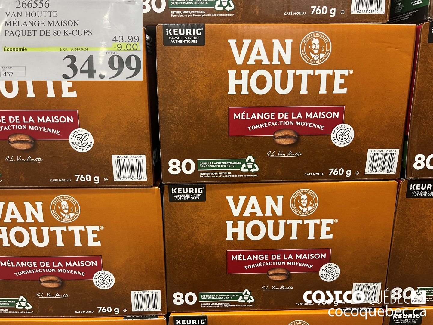 266556 VAN HOUTTE MELANGE MAISON PAQUET DE 80 K-CUPS ($9.00 INSTANT SAVINGS EXPIRES ON 2024-09-24) $34.99