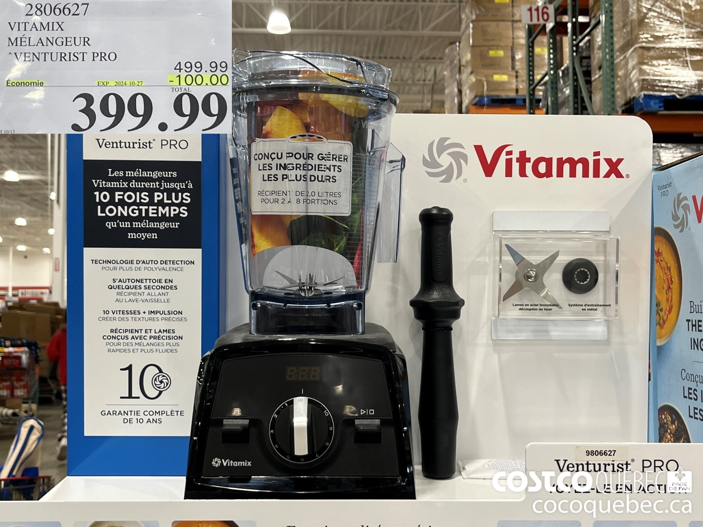 2806627 VITAMIX MELANGEUR VENTURIST PRO 100.00 OFF  ($499.99 INSTANT SAVINGS EXPIRES ON 2024-10-27) $399.99