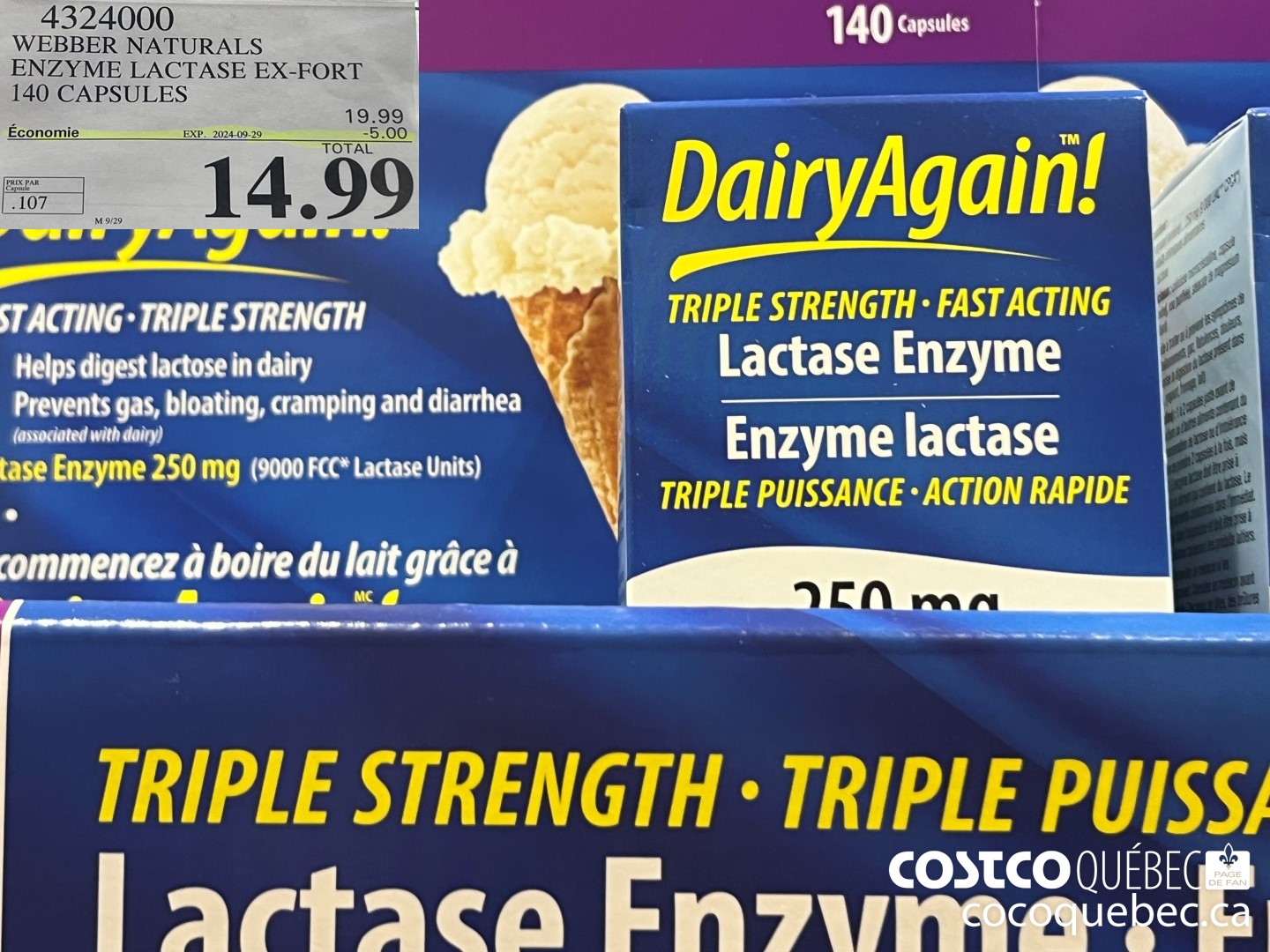 4324000 WEBBER NATURALS ENZYME LACTASE EX-FORT 140 CAPSULES ($5.00 INSTANT SAVINGS EXPIRES ON 2024-09-29) $14.99