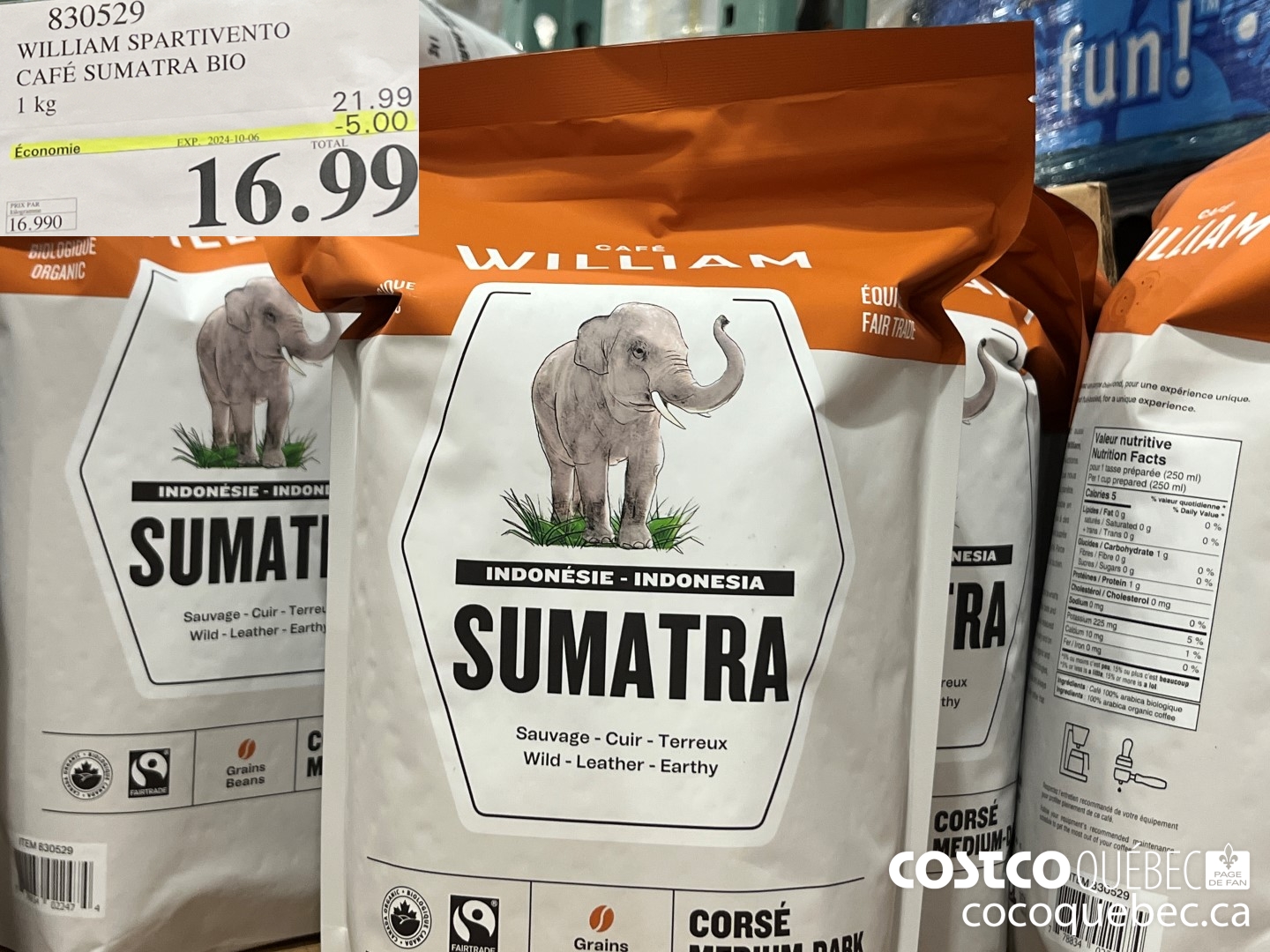 830529 WILLIAM SPARTIVENTO CAFE SUMATRA BIO  ($5.00 INSTANT SAVINGS EXPIRES ON 2024-10-06) $16.99