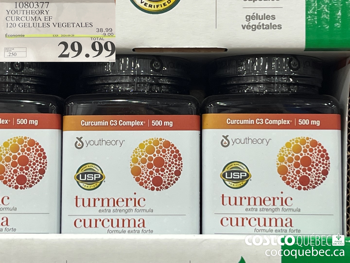 10380377 YOUTHEORY CURCUMA EF 120 GELULES VEGETALES  ($9.00 INSTANT SAVINGS EXPIRES ON 2024-09-29) $29.99