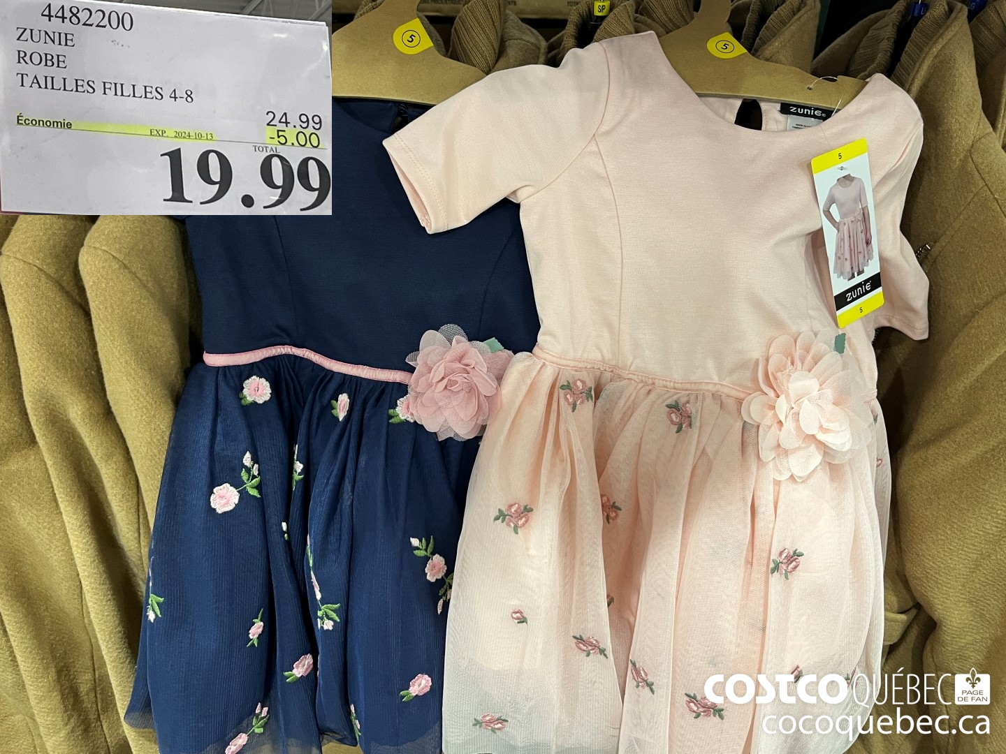 4482200 ZUNIE ROBE TAILLES FILLES 4-8  ($5.00 INSTANT SAVINGS EXPIRES ON 2024-10-13) $19.99