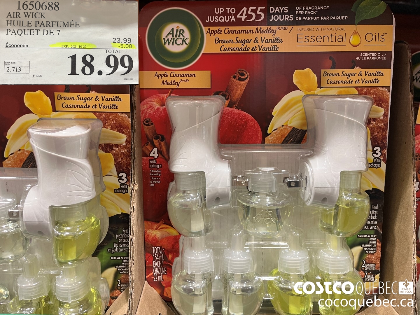 1650688 AIR WICK HUILE PARFUMEE PAQUET DE 7 ($5.00 INSTANT SAVINGS EXPIRES ON 2024-10-27) $18.99