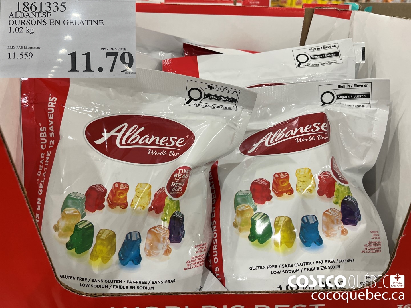 1861335 ALBANESE OURSONS EN GELATINE 1.02 kg  $11.79