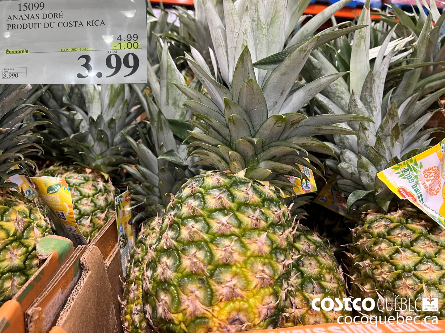 15099 ANANAS DORE PRODUIT DU COSTA RICA $1.00OFF ($1.00 INSTANT SAVINGS EXPIRES ON 2024-10-13) $3.99