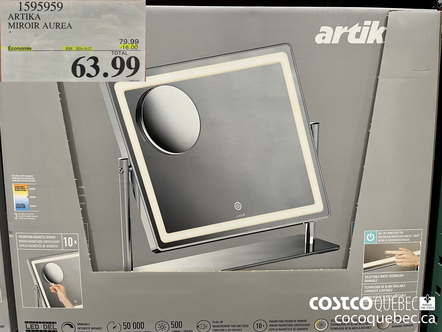 1595959 ARTIKA MIROIR AUREA  ($16.00 INSTANT SAVINGS EXPIRES ON 2024-10-27) $63.99