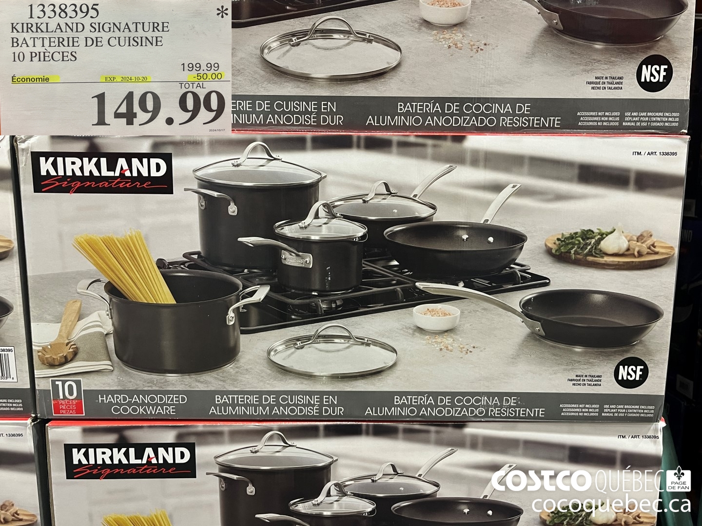 1338395 BATTERIE DE CUISINE 10 PlECES  ($50.00 INSTANT SAVINGS EXPIRES ON 2024-10-20) $149.99