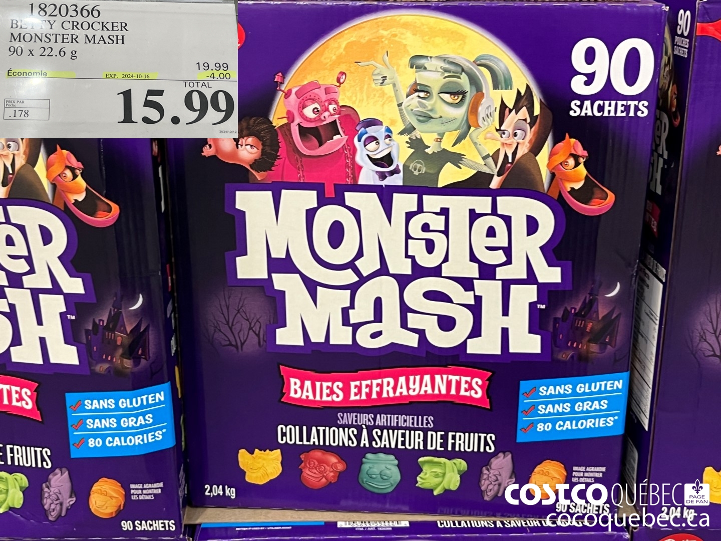 1820366 BETTY CROCKER MONSTER MASH 90 x 22.6G  ($4.00 INSTANT SAVINGS EXPIRES ON 2024-10-16) $19.99