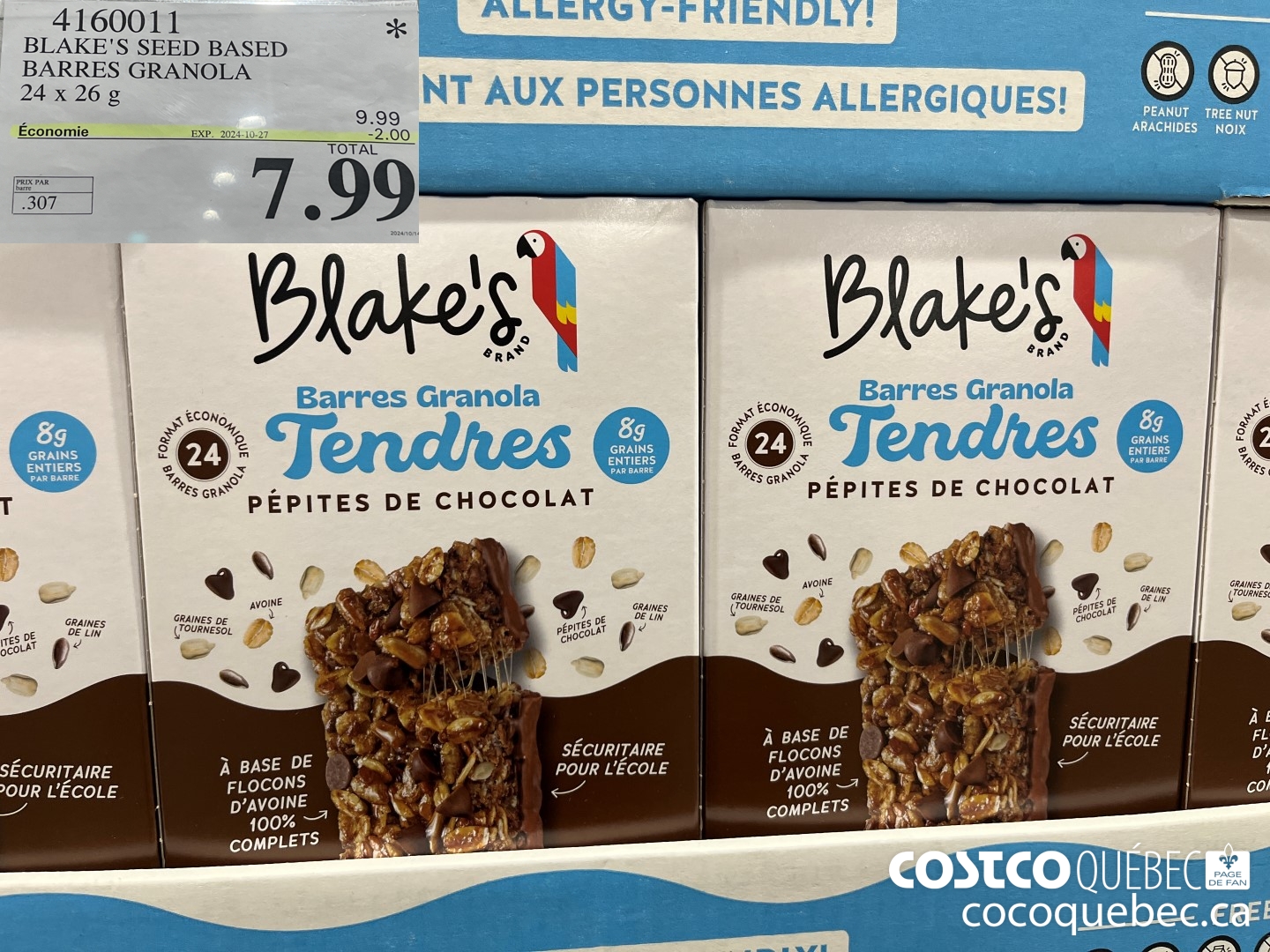 4160011 BLAKE'S SEED BASED BARRES GRANOLA  ($2.00 INSTANT SAVINGS EXPIRES ON 2024-10-27) $7.99