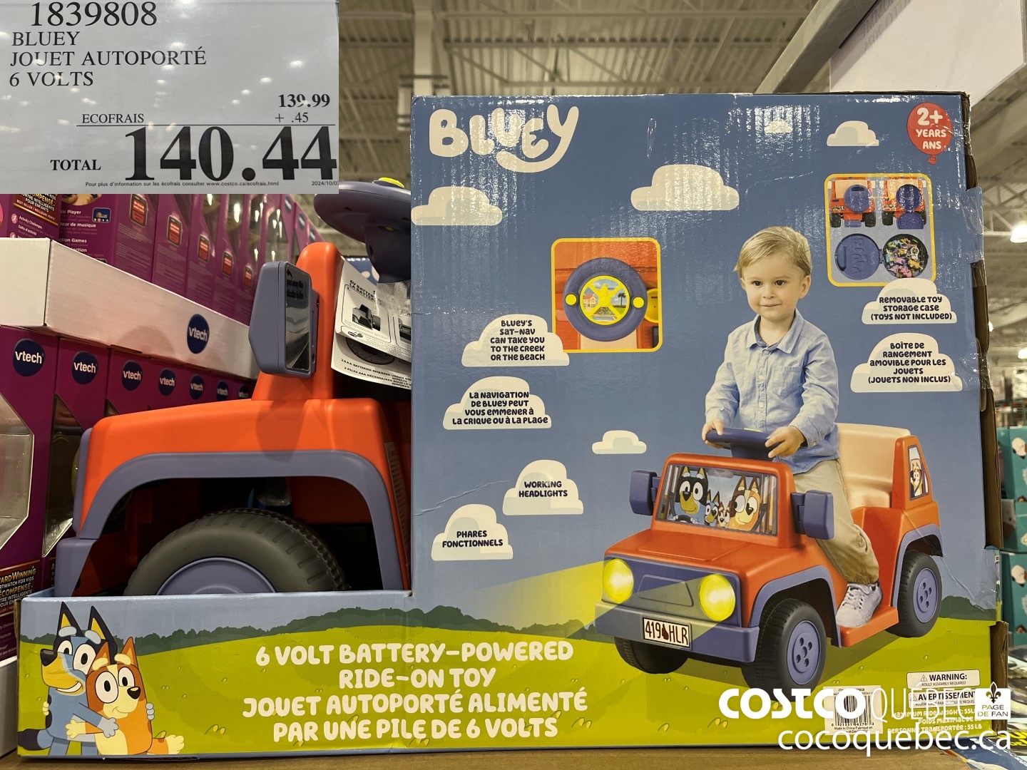 1839808 BLUEY 4 JOUET AUTOPORTE 6 VOLTS  $140.44